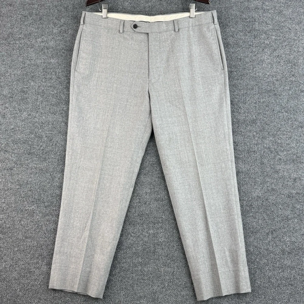 Brooks Brothers Dress Pants Mens 38x28 Gray Wool Regent Vitale Barberis Canonico